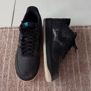 Black Patterned Men's Sneakers